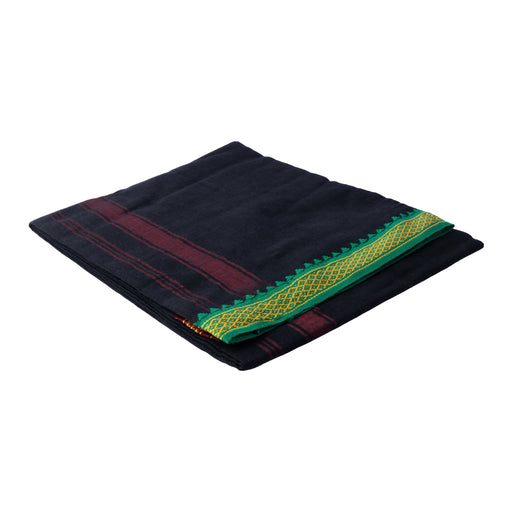 Veshti - 2 Mtrs - Black | Thalapathi Border Design Vesti/ Dhoti for Men/ Assorted Colour - Veshti & Dhoti