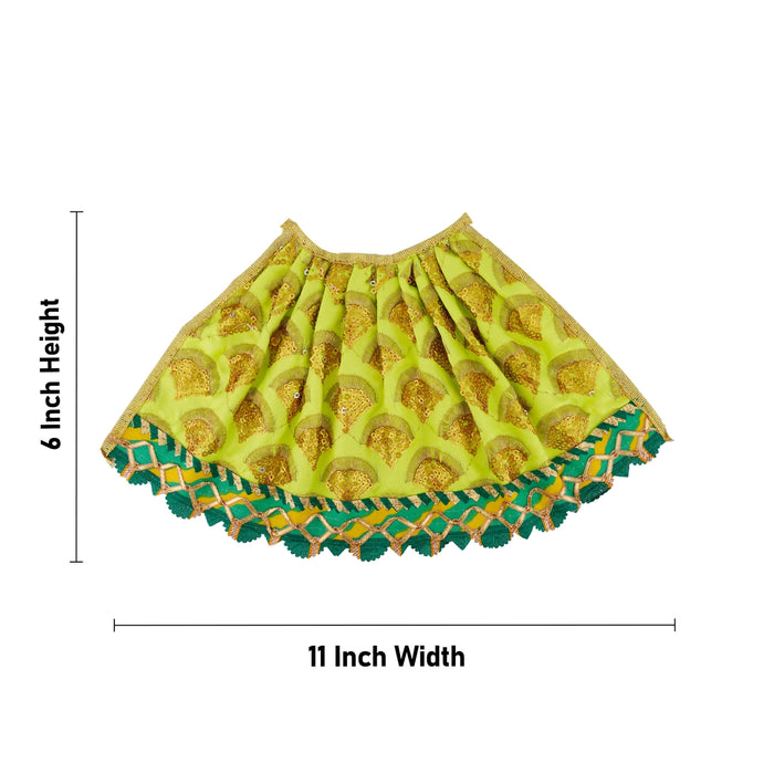 Amman Pavadai - 6 x 11 Inches | Fancy Mata Dress/ Devi Vastra/ Mata Poshak for Deity/ Assorted Colour - Devi Dress