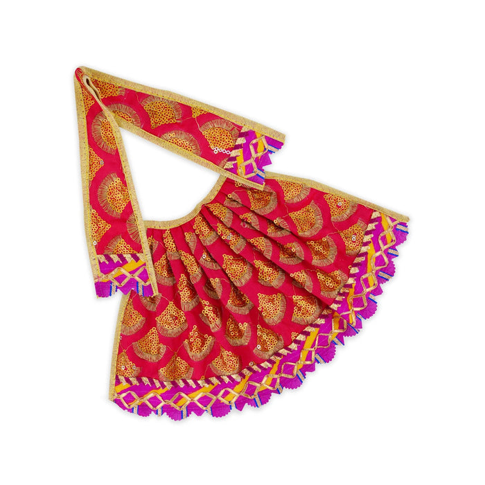 Amman Pavadai - 6 x 11 Inches | Fancy Mata Dress/ Devi Vastra/ Mata Poshak for Deity/ Assorted Colour - Devi Dress