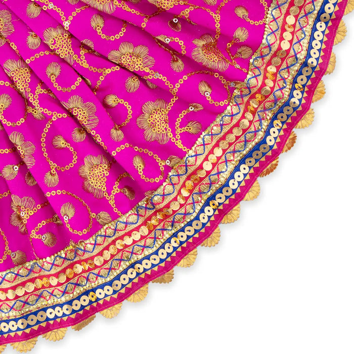 Amman Pavadai - 8 x 10 Inches | Fancy Mata Dress/ Devi Vastra/ Mata Poshak for Deity/ Assorted Colour - Devi Dress