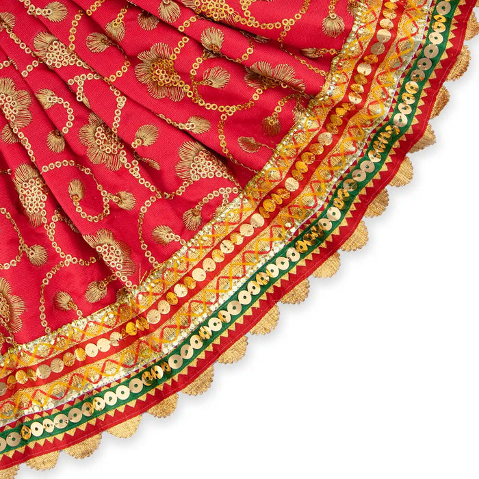 Amman Pavadai - 8 x 10 Inches | Fancy Mata Dress/ Devi Vastra/ Mata Poshak for Deity/ Assorted Colour - Devi Dress
