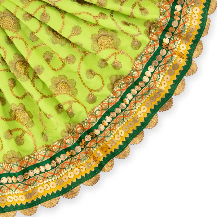 Amman Pavadai - 8 x 10 Inches | Fancy Mata Dress/ Devi Vastra/ Mata Poshak for Deity/ Assorted Colour - Devi Dress