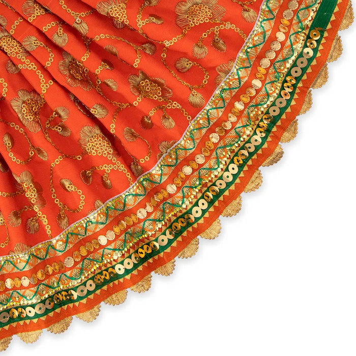 Amman Pavadai - 8 x 10 Inches | Fancy Mata Dress/ Devi Vastra/ Mata Poshak for Deity/ Assorted Colour - Devi Dress