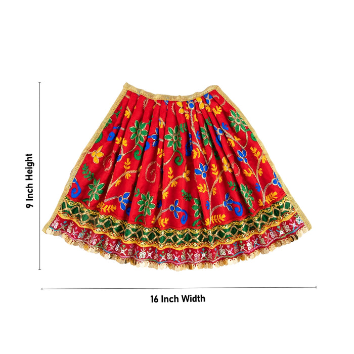 Amman Pavadai - 9 x 16 Inches | Fancy Mata Dress/ Devi Vastra/ Mata Poshak for Deity/ Assorted Colour - Devi Dress