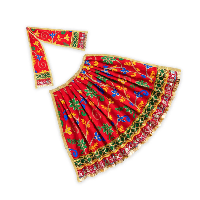 Amman Pavadai - 9 x 16 Inches | Fancy Mata Dress/ Devi Vastra/ Mata Poshak for Deity/ Assorted Colour - Devi Dress