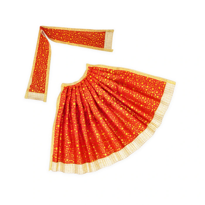 Amman Pavadai - 7 x 14 Inches | Mata Dress/ Devi Vastra/ Golden Border Mata Poshak for Deity/ Assorted Colour