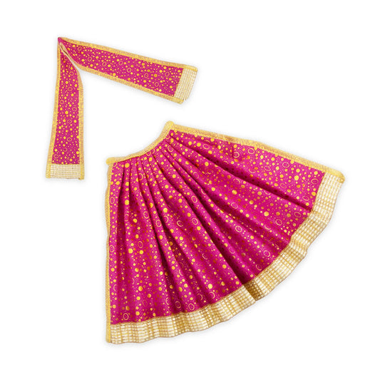 Amman Pavadai - 7 x 14 Inches | Mata Dress/ Devi Vastra/ Golden Border Mata Poshak for Deity/ Assorted Colour - Devi Dress
