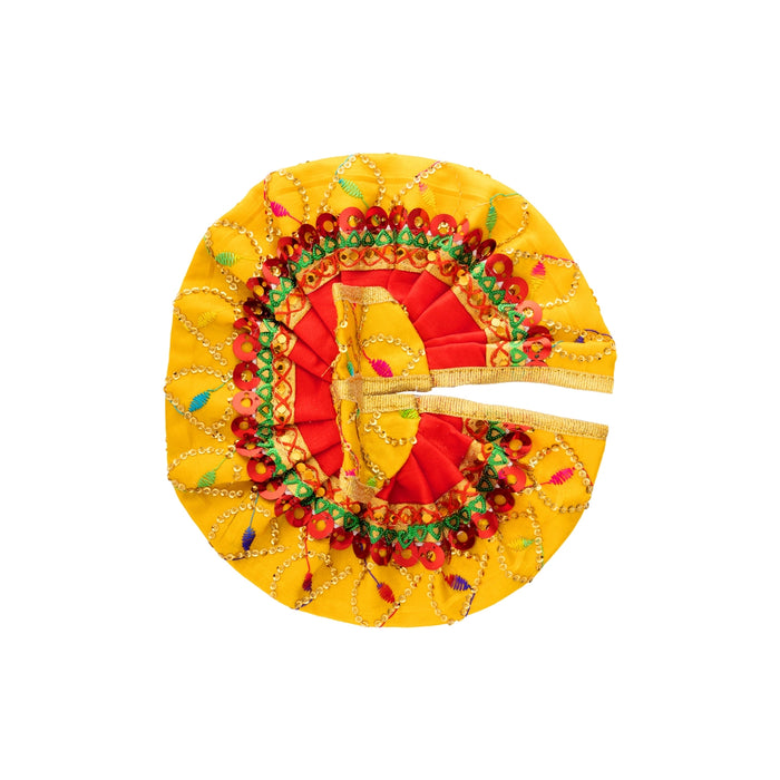 Gol Poshak - 7 Inches | Embroidery Design Kanha Ji Dress / Krishna Vastra / Laddu Gopal Ji Dress for Deity