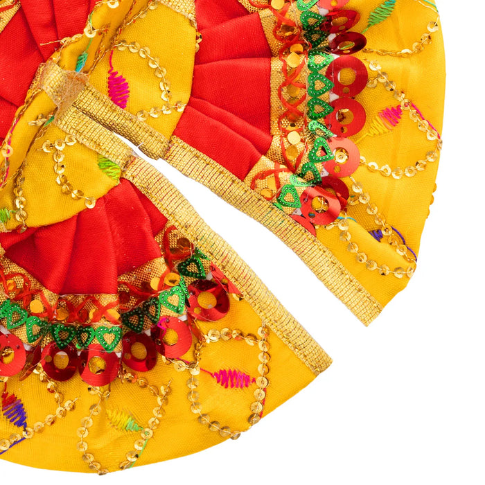 Gol Poshak - 7 Inches | Embroidery Design Kanha Ji Dress / Krishna Vastra / Laddu Gopal Ji Dress for Deity