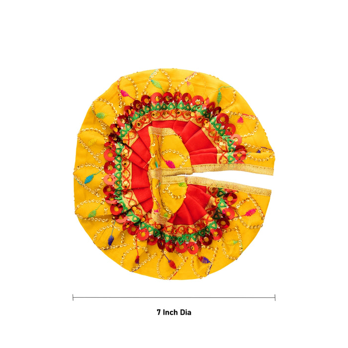 Gol Poshak - 7 Inches | Embroidery Design Kanha Ji Dress / Krishna Vastra / Laddu Gopal Ji Dress for Deity