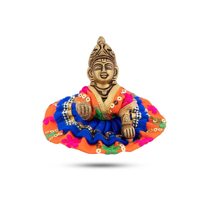 Krishnar Dress - 4 Inches | Satin Krishna Idol Dress/ Assorted Colour & Designs - Laddu Gopal Dress