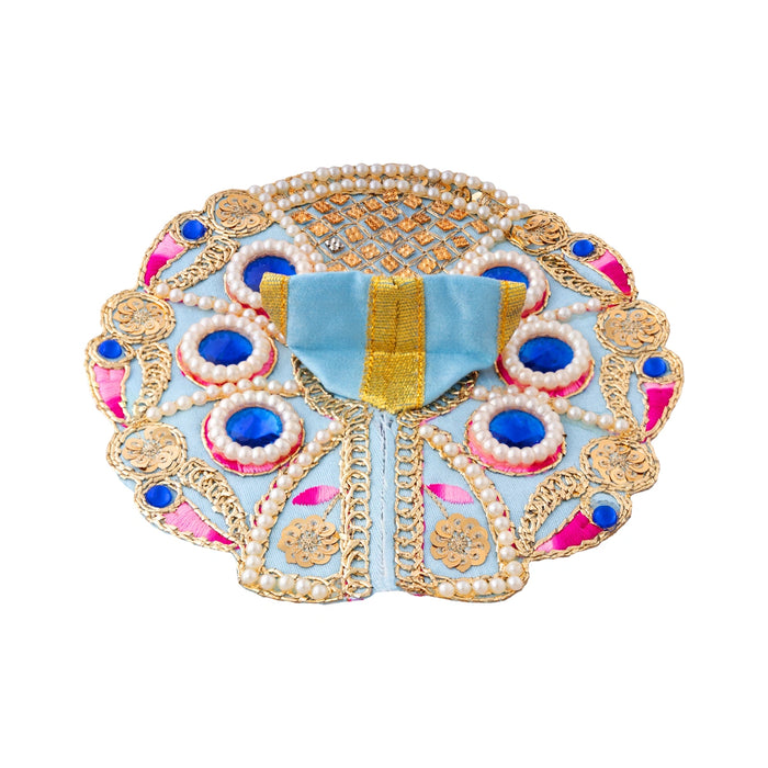 Krishna Dress - 6 Inches | Stone Work Laddu Gopal Ji Dress / Kanha Dress for Deity / Gol Poshak