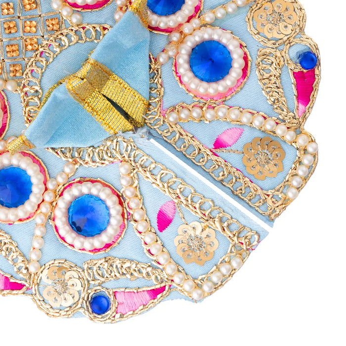 Krishna Dress - 6 Inches | Stone Work Laddu Gopal Ji Dress / Kanha Dress for Deity / Gol Poshak