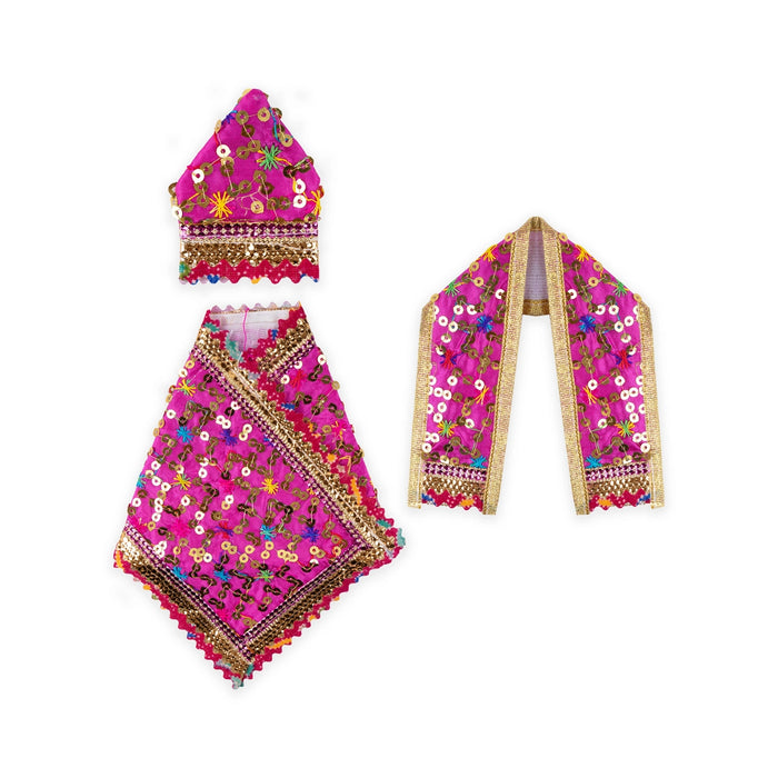 Sai Baba Dress Set - 4.5 x 10.5 Inches | Embroidery Design Sai Baba Vastra/ Sai Baba Clothes for Deity Decor - Bhagwan Vastra