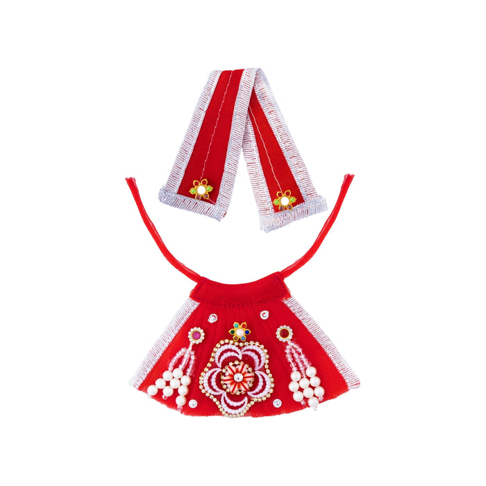 Amman Pavadai - 3 Inches | Decoratice Lehanga Patka/ Mata Rani Poshak/ Devi Dress For Deity Alangaram