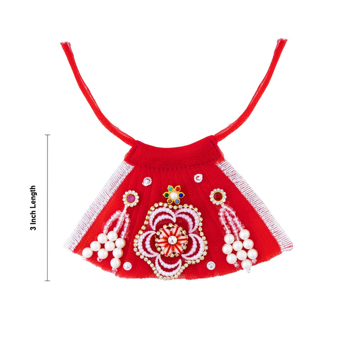Amman Pavadai - 3 Inches | Decoratice Lehanga Patka/ Mata Rani Poshak/ Devi Dress For Deity Alangaram