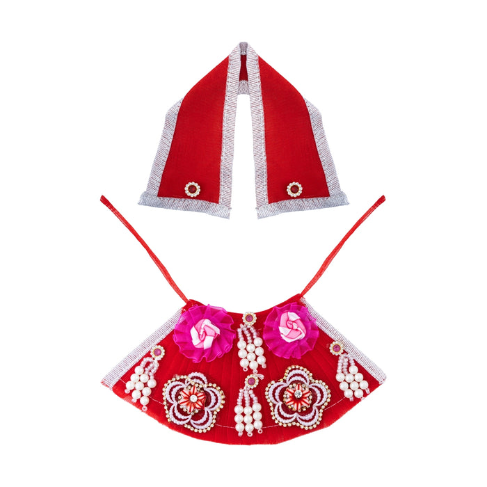 Amman pavadai - 3.5 Inches | Deity Vastram / Devi Dress / Fancy Work Design costume / Mata Rani Poshak