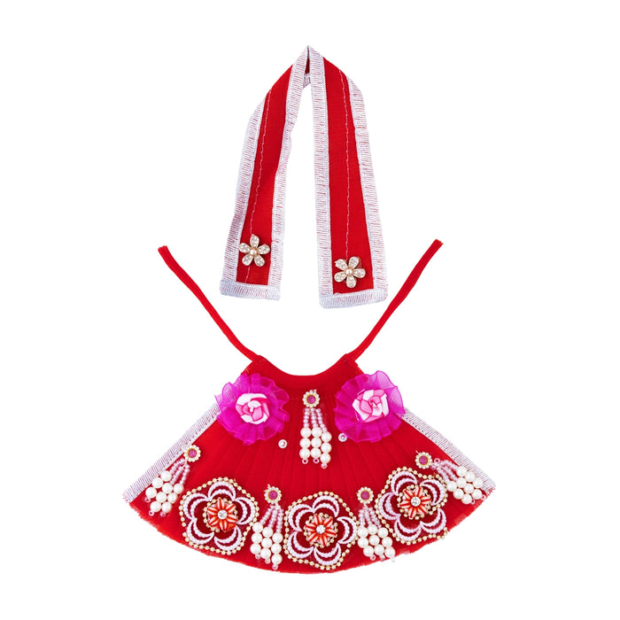 Amman Pavadai - 4.3 Inches | Heavy Work Devi Dress/ Mata Rani Poshak/ Lehenga patka