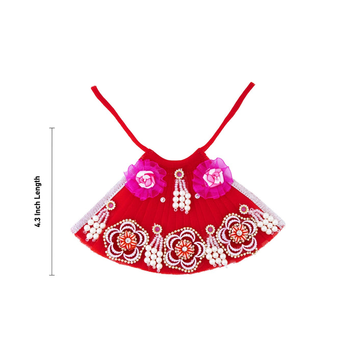 Amman Pavadai - 4.3 Inches | Heavy Work Devi Dress/ Mata Rani Poshak/ Lehenga patka