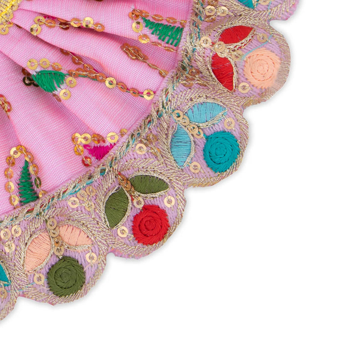 Amman Pavadai - 3 x 6 Inches | Fancy Devi Vastra/ Mata Dress/ Golden Border Mata Poshak for Deity - Devi Dress