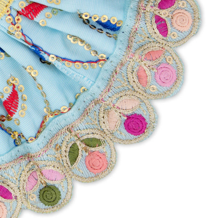 Amman Pavadai - 3 x 6 Inches | Fancy Devi Vastra/ Mata Dress/ Golden Border Mata Poshak for Deity - Devi Dress