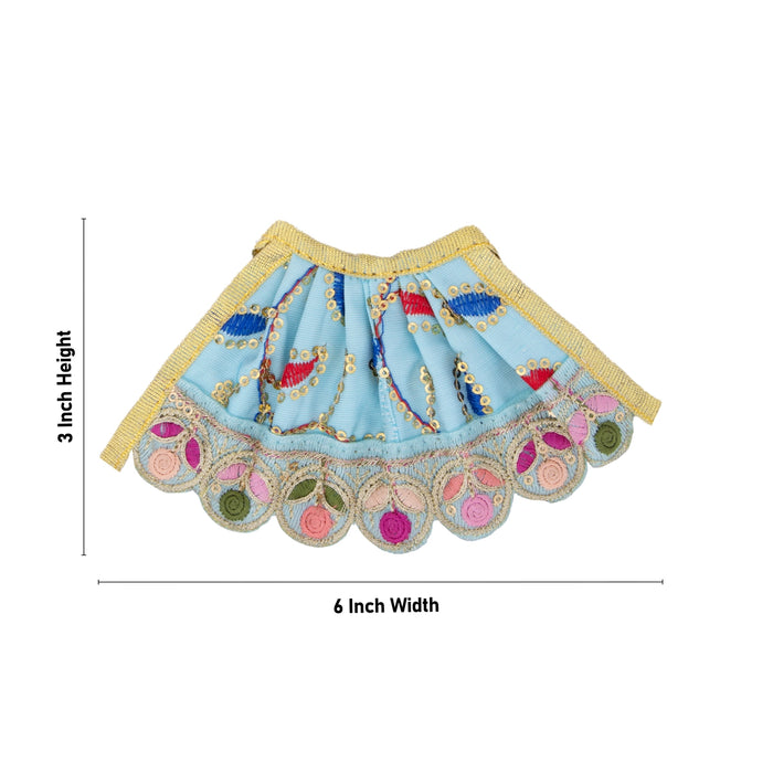 Amman Pavadai - 3 x 6 Inches | Fancy Devi Vastra/ Mata Dress/ Golden Border Mata Poshak for Deity - Devi Dress