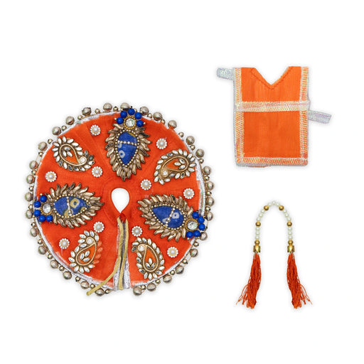 Krishna Dress - 5.5 Inches | Fancy Work Laddu Gopal Ji Dress / Kanha Dress for Deity / Gol Poshak - Laddu Gopal, Krishna & Radha Rani Dress