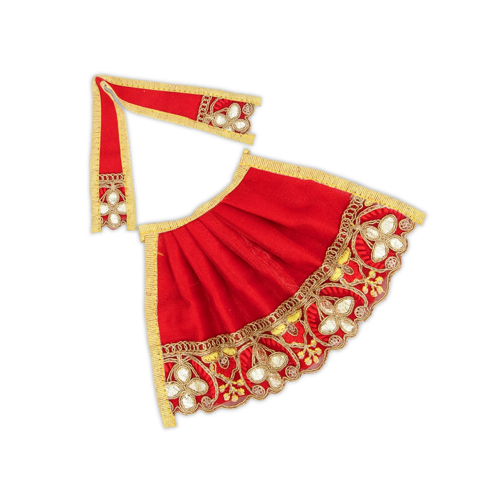 Amman Pavadai - 4 x 9 Inches | Mata Dress/ Devi Vastra/ Golden Border Mata Poshak for Deity/ Assorted Colour