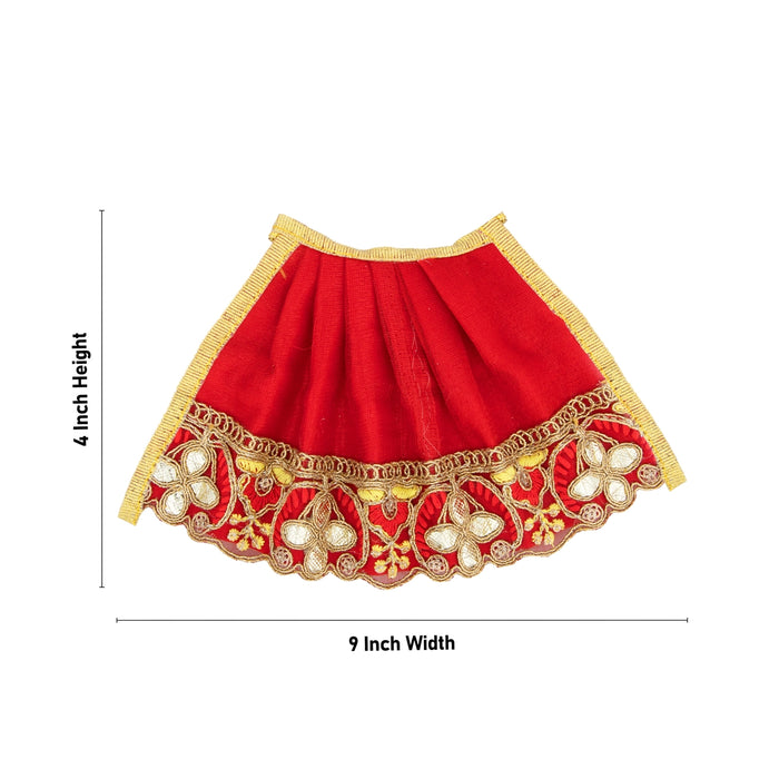 Amman Pavadai - 4 x 9 Inches | Mata Dress/ Devi Vastra/ Golden Border Mata Poshak for Deity/ Assorted Colour