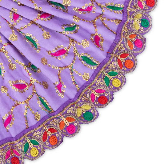 Amman Pavadai - 6 x 12 Inches | Mata Dress/ Devi Vastra/ Golden Border Mata Poshak for Deity/ Assorted Colour - Devi Dress