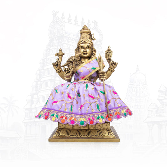Amman Pavadai - 6 x 12 Inches | Mata Dress/ Devi Vastra/ Golden Border Mata Poshak for Deity/ Assorted Colour - Devi Dress