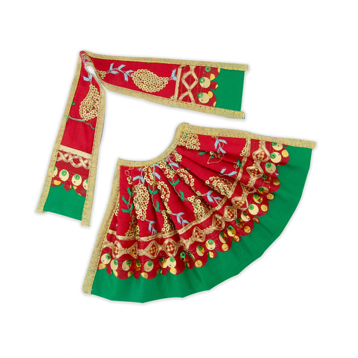Devi Dress - 4 x 8 Inches | Amman Pavadai / Embroidery Devi Vastra / Mata Dress / Mata Poshak for Deity/ Assorted