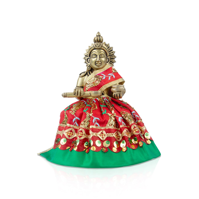 Devi Dress - 4 x 8 Inches | Amman Pavadai / Embroidery Devi Vastra / Mata Dress / Mata Poshak for Deity/ Assorted