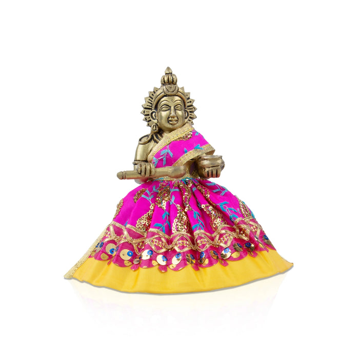 Devi Dress - 4 x 8 Inches | Amman Pavadai / Embroidery Devi Vastra / Mata Dress / Mata Poshak for Deity/ Assorted