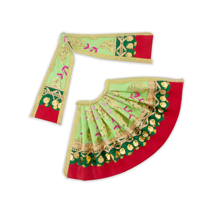 Devi Dress - 4 x 8 Inches | Amman Pavadai / Embroidery Devi Vastra / Mata Dress / Mata Poshak for Deity/ Assorted