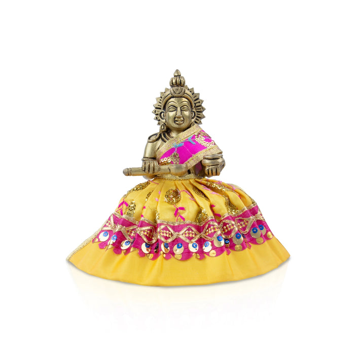 Devi Dress - 4 x 8 Inches | Amman Pavadai / Embroidery Devi Vastra / Mata Dress / Mata Poshak for Deity/ Assorted