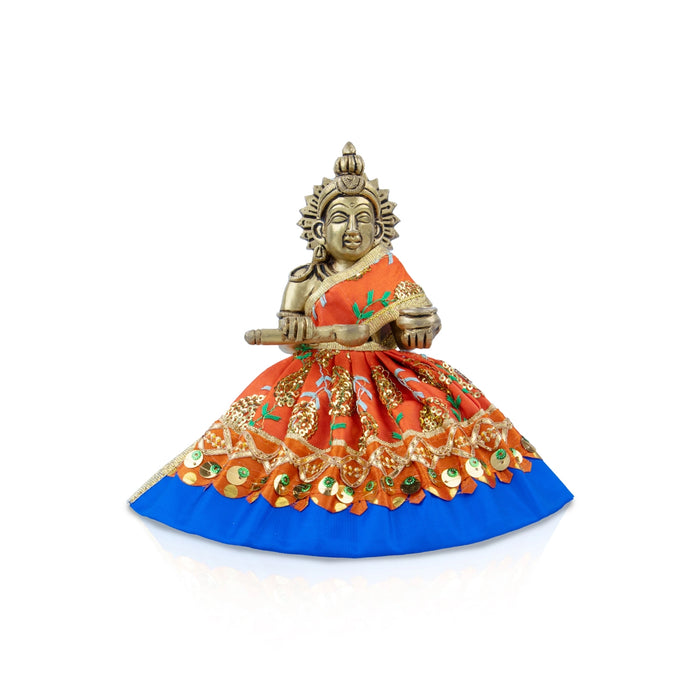 Devi Dress - 4 x 8 Inches | Amman Pavadai / Embroidery Devi Vastra / Mata Dress / Mata Poshak for Deity/ Assorted
