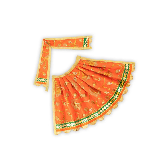 Amman Pavadai - 5 Inches | Mata Dress/ Devi Vastra/ Mata Poshak for Deity/ Assorted Colour - Devi Dress