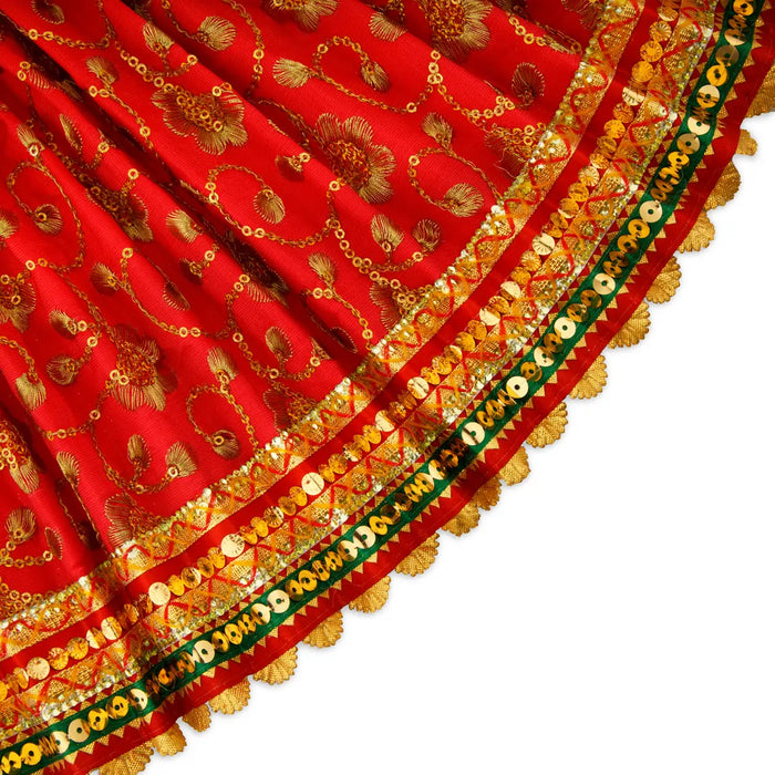 Amman Dress - 9 Inches | Velvet Amman Pavadai/ Velvet Devi Costume for Deity - Devi Dress