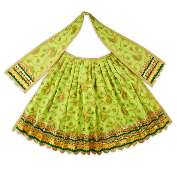 Amman Dress - 9 Inches | Velvet Amman Pavadai/ Velvet Devi Costume for Deity - Devi Dress