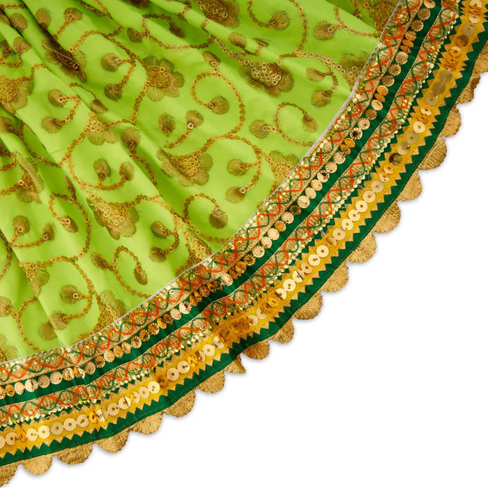 Amman Dress - 9 Inches | Velvet Amman Pavadai/ Velvet Devi Costume for Deity - Devi Dress