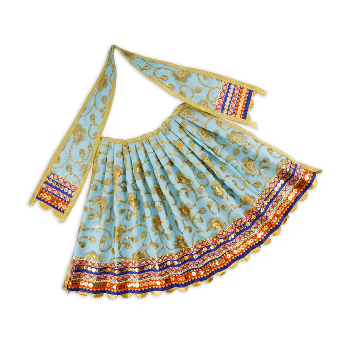 Amman Dress - 9 Inches | Velvet Amman Pavadai/ Velvet Devi Costume for Deity - Devi Dress