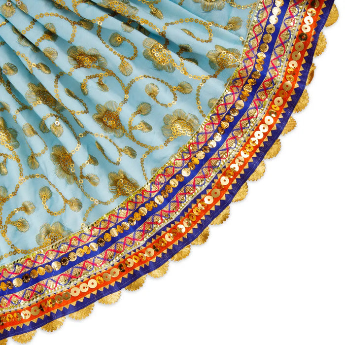 Amman Dress - 9 Inches | Velvet Amman Pavadai/ Velvet Devi Costume for Deity - Devi Dress