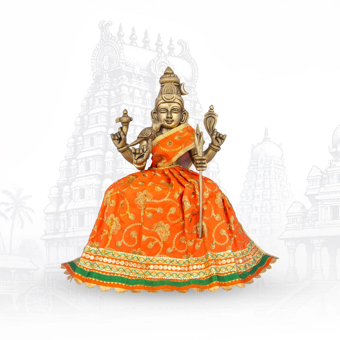 Amman Dress - 9 Inches | Velvet Amman Pavadai/ Velvet Devi Costume for Deity - Devi Dress