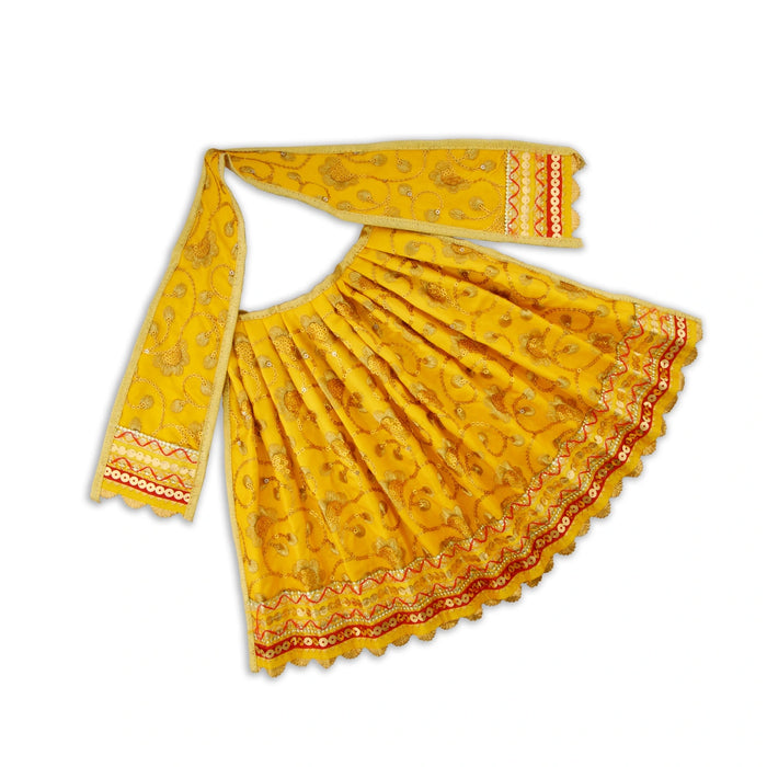 Amman Dress - 9 Inches | Velvet Amman Pavadai/ Velvet Devi Costume for Deity - Devi Dress