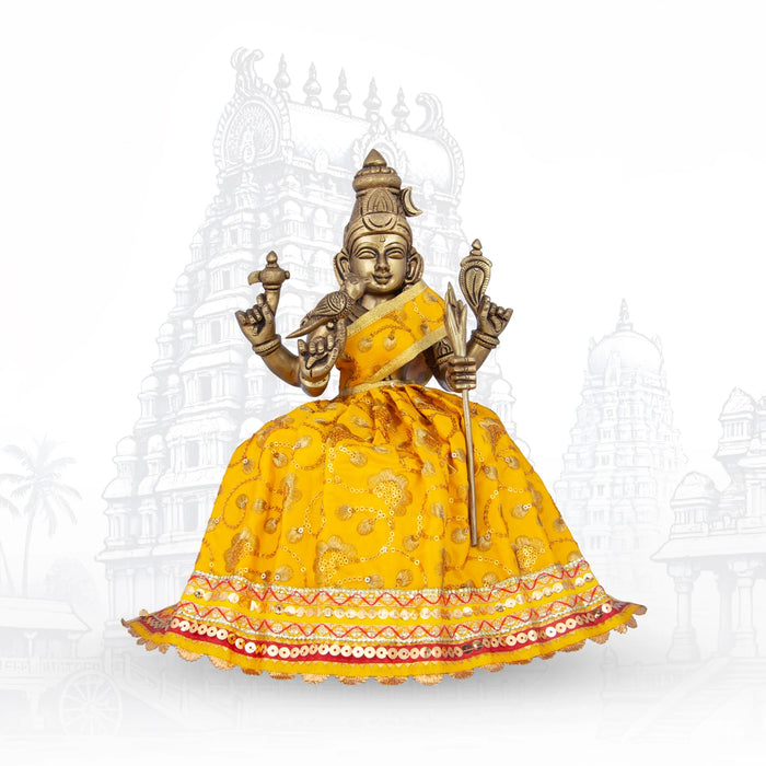 Amman Dress - 9 Inches | Velvet Amman Pavadai/ Velvet Devi Costume for Deity - Devi Dress