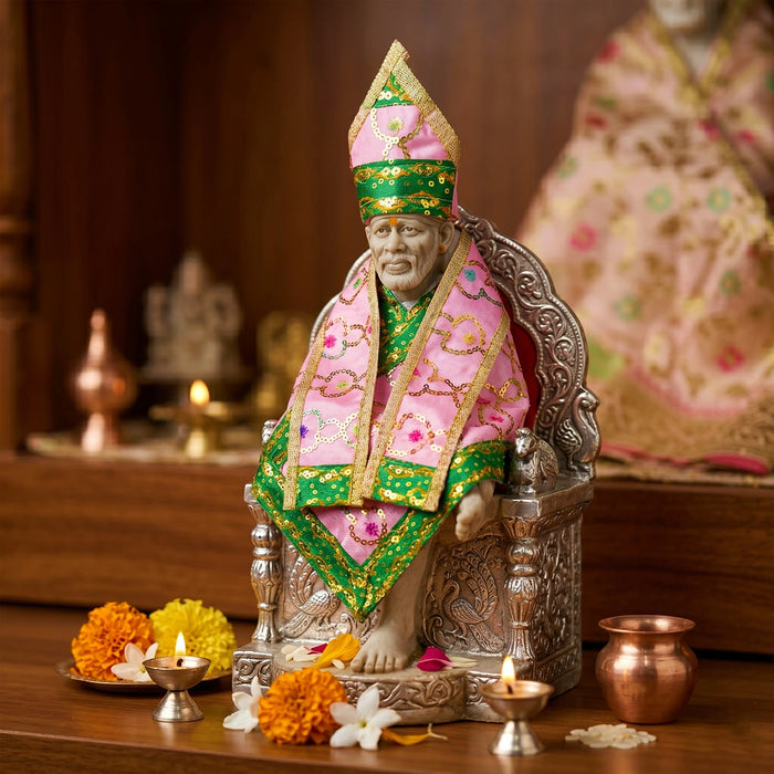 Sai Baba Clothes Set - 5 Inches | Decorative Sai Baba Dress / Sai Poshak/ Sai Baba Vastra for Deity Decor