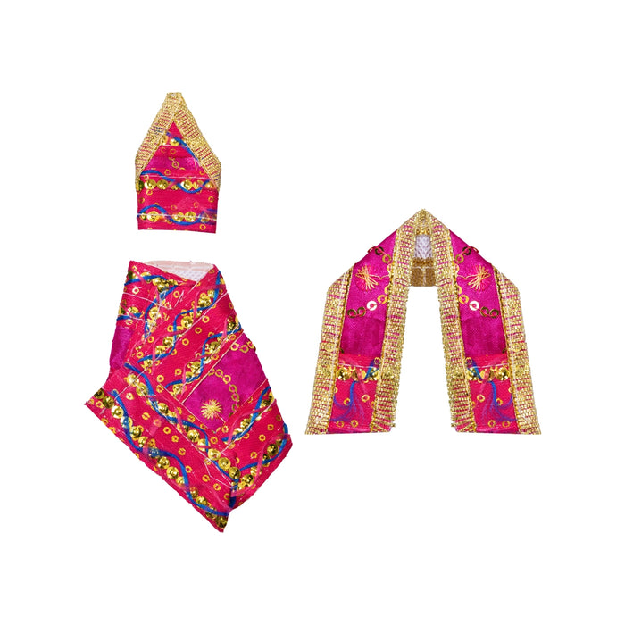 Sai Poshak Set - 2 Inches | Embroidery Design Sai Baba Vastra/ Sai Baba Clothes for Deity Decor