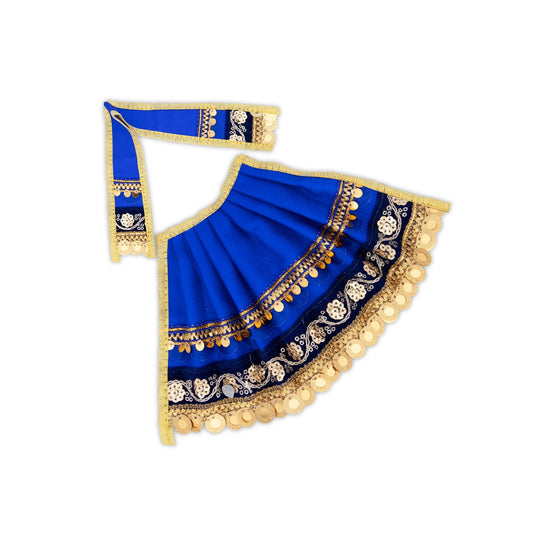 Amman Pavadai Thavani - 5 x 10 Inches | Mata Dress/ Devi Vastra/ Golden Border Mata Poshak for Deity - Devi Dress