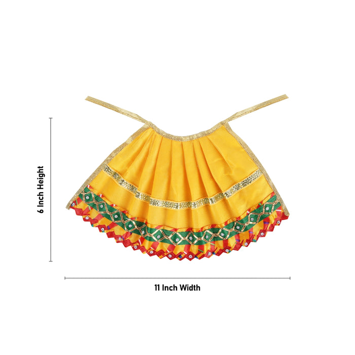 Devi Dress - 6 x 11 Inches | Embroidery Mata Rani Poshak/ Amman Pavadai/ Devi Vastra for Deity - Devi Dress